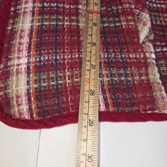 Liz & Me Womens 2X Zip Up Jacket Plaid Jacquard Colorful Knit Bohemian Cozy Fall - Picture 8 of 12